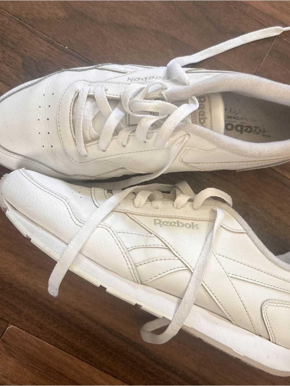 Reebok White Low-Top Leather Sneakers